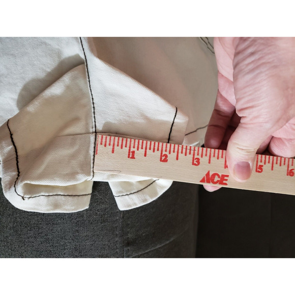 Nordstrom BP Women's High Waisted Ivory with Contrast Seaming Belted Shorts. 1X - Picture 8 of 12